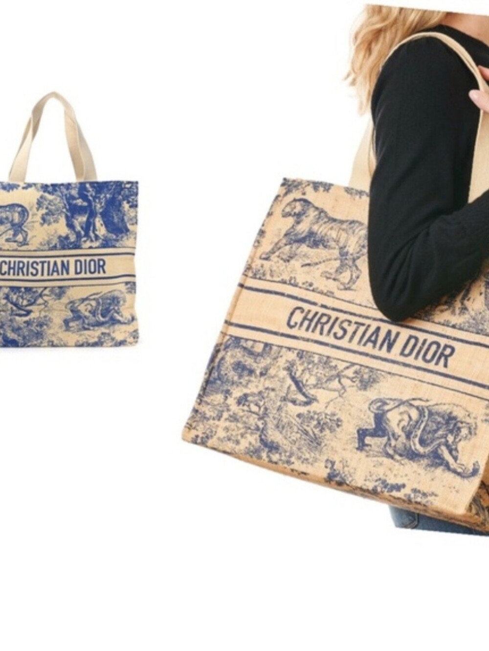 Dior Woven Canvas Tote - Picture 6 of 10